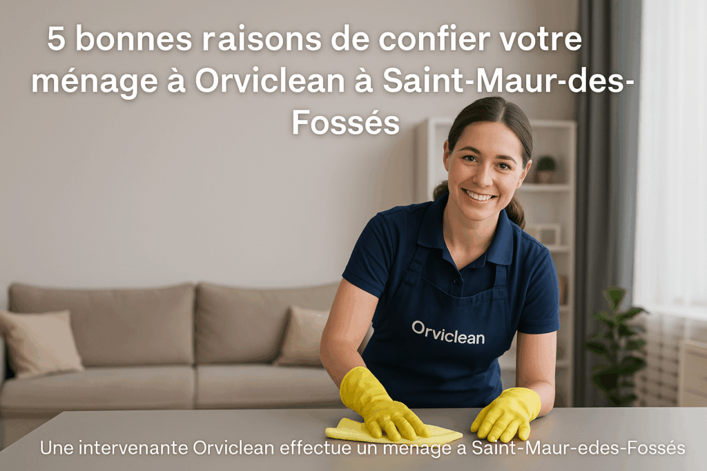 Service de ménage à domicile Orviclean à Saint-Maur-des-Fossés, intervenante salariée et encadrée.