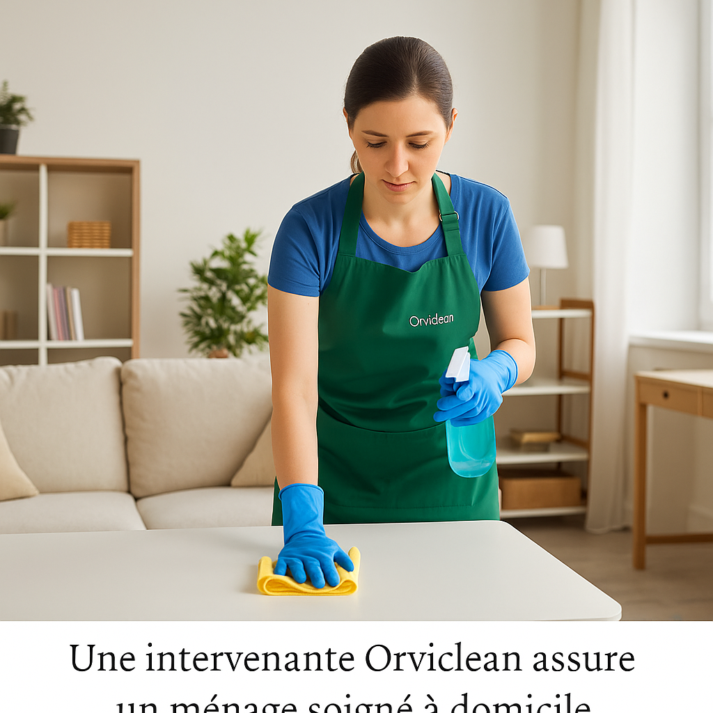 Service de ménage à domicile Orviclean à Nogent-sur-Marne, intervenante salariée et encadrée.